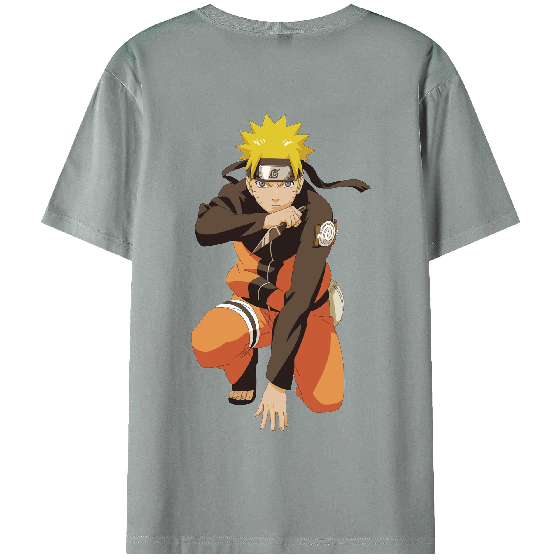 （画像用） NARUTO -ナルト- うずまき ナルト Uzumaki Naruto 綿100％ メンズ半袖Tシャツ（バックプリント） 通気性